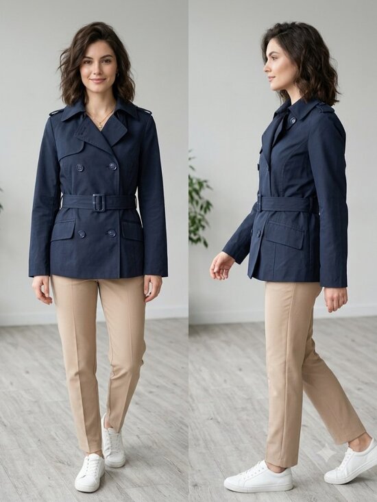 Forever 21 Jackets & Blazers - Forever 21 Navy Blue Double-Breasted Trench Coat - Women’s Size Medium - NEW